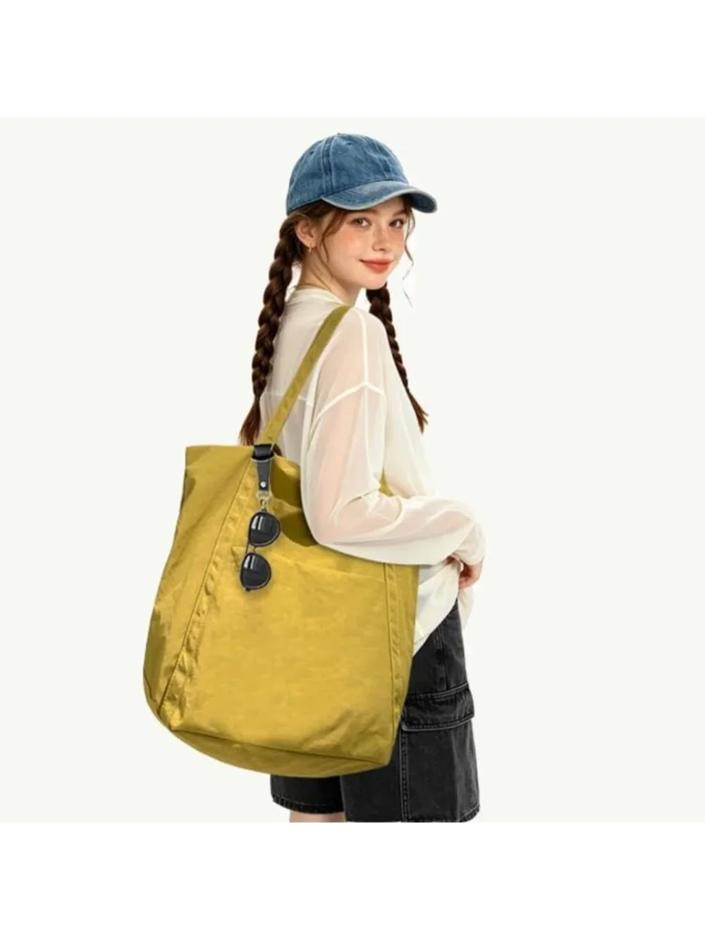 Large Lightweight Foldable Tote Bag - Versatile for Shopping, Beach, Work